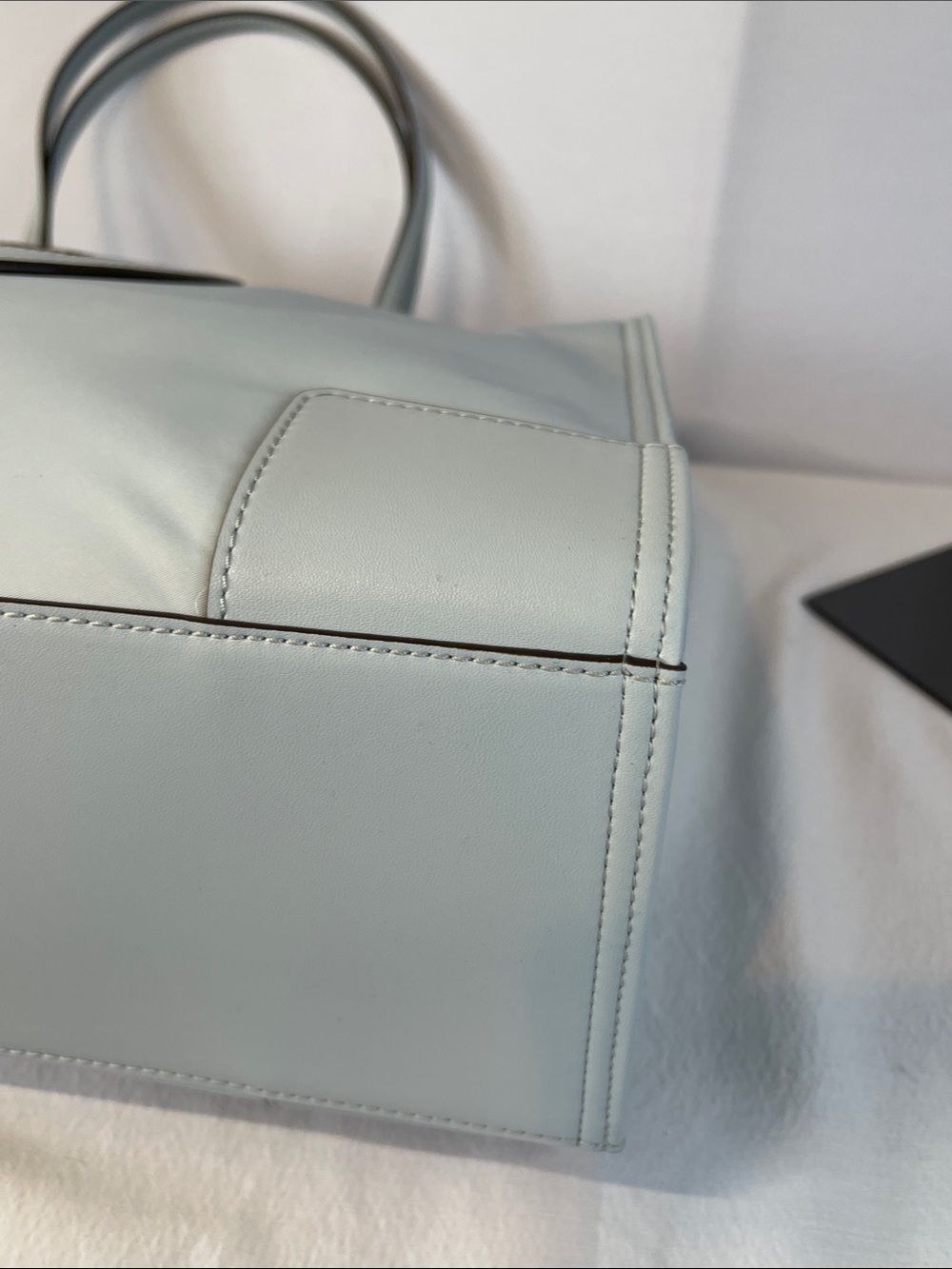Tory Burch Ella Nylon Tote Light Blue Large Logo Tote Bag - Picture 11 of 14
